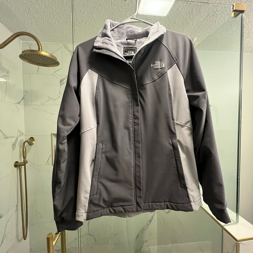 The North Face Charcoal and Light Gray Fleece Jacket